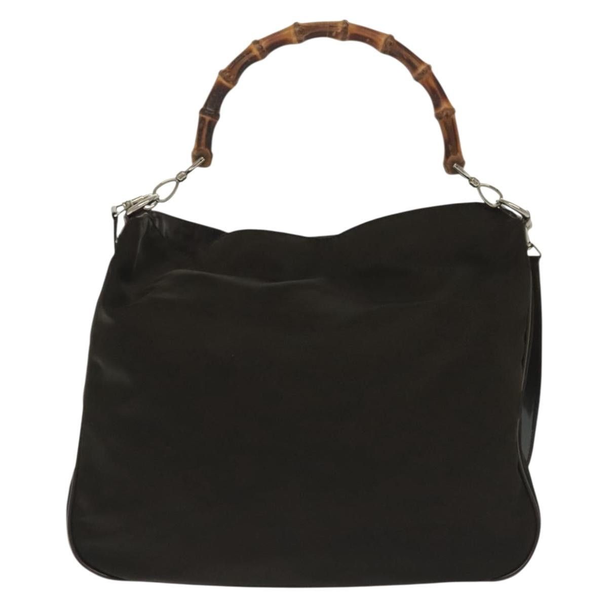 Gucci GUCCI Bamboo Hand Bag Nylon Brown Silver 001 2113 001 2113 Size ONE SIZE - 3 Thumbnail