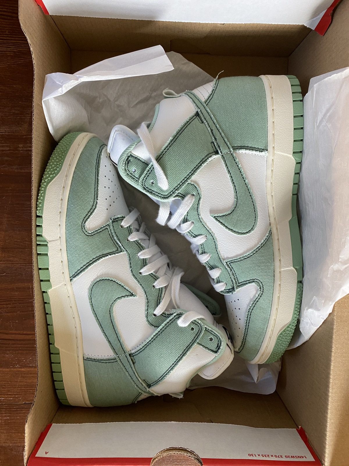 Nike Nike Women’s Dunk Hi 1985 Enamel Green ‘Denim’ New Box 9.5 Size US 9.5 / IT 39.5 - 2 Thumbnail