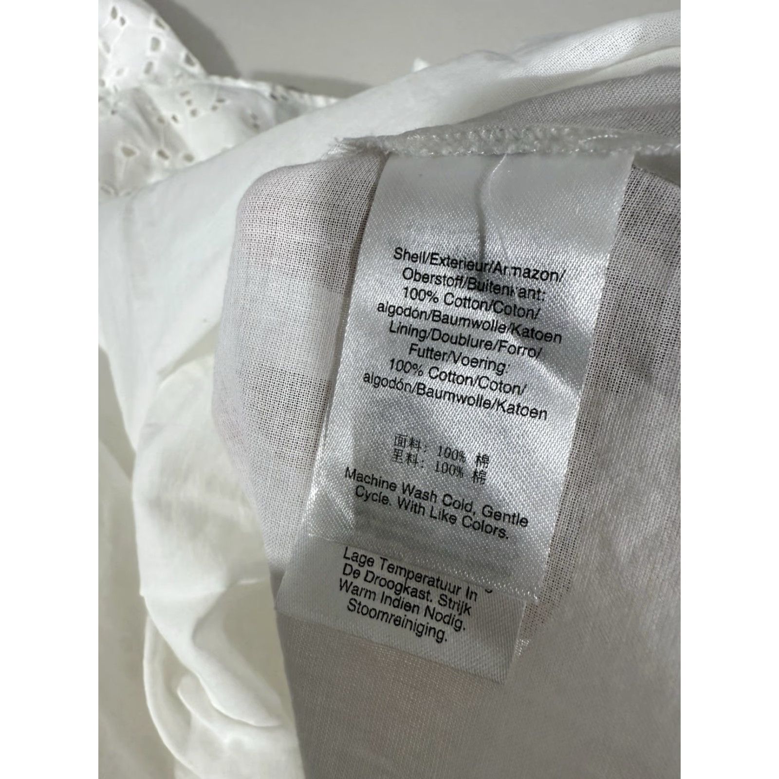 Donna Karan Donna Karan White Eyelet Lined Dress Sleeveless Boat Neck Zip Knee Length Women's 2 Regular Summer Lace Party/Cocktail Wedding Size XS / US 0-2 / IT 36-38 - 6 Thumbnail