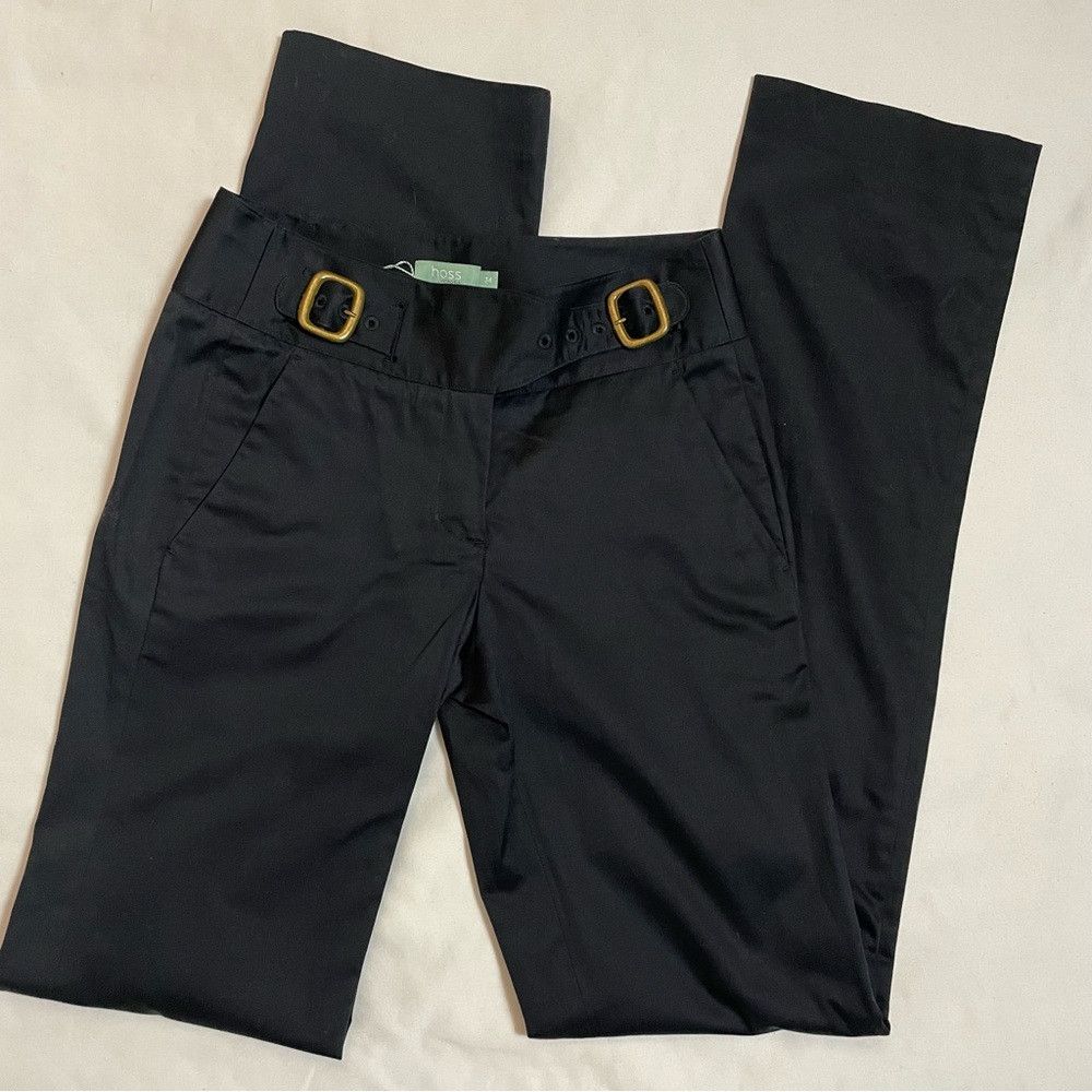 Hoss Intropia NWT New Hoss Intropia Black Cotton Buckles Pants Size 34FR Size 25" / US 0 / IT 36 - 7 Thumbnail