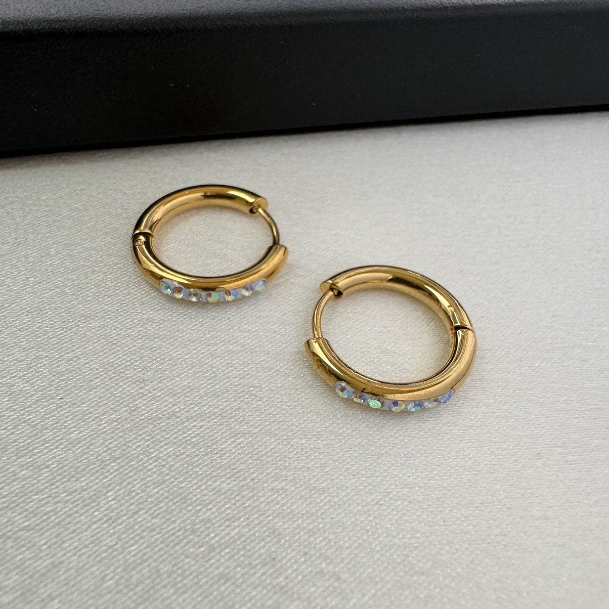 Other CZ Small Hoop Earrings for Men Women Hip Hop Unisex Style Size ONE SIZE - 1 Thumbnail