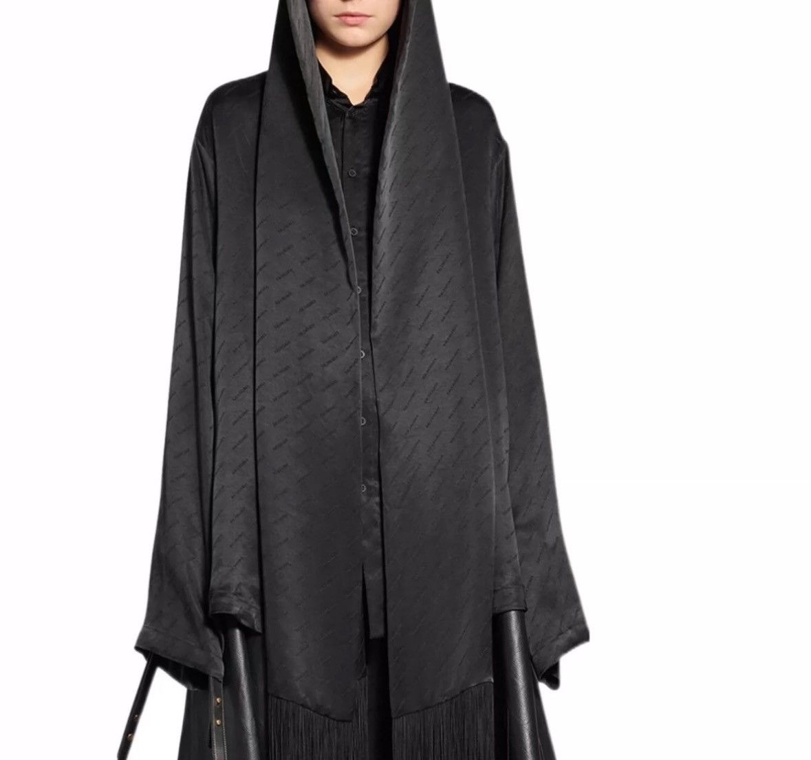 Balenciaga Balenciaga full print bullet screen hooded fringe shirt Size US S / EU 44-46 / 1 - 5 Thumbnail