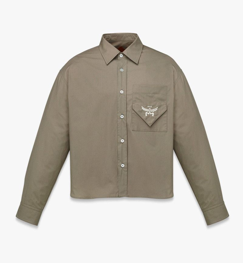 MCM o1mt1gz0126 Dup / Logo Embroidery Long Sleeve Shirt in Beige Size US L / EU 52-54 / 3 - 1 Thumbnail