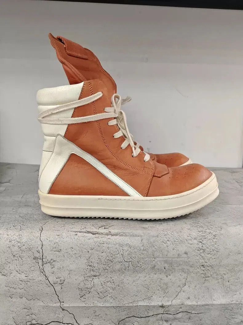 Rick Owens Rick Owens Geobasket Leather Sneaker in Orange. Size US 7.5 / EU 40-41 - 4 Thumbnail