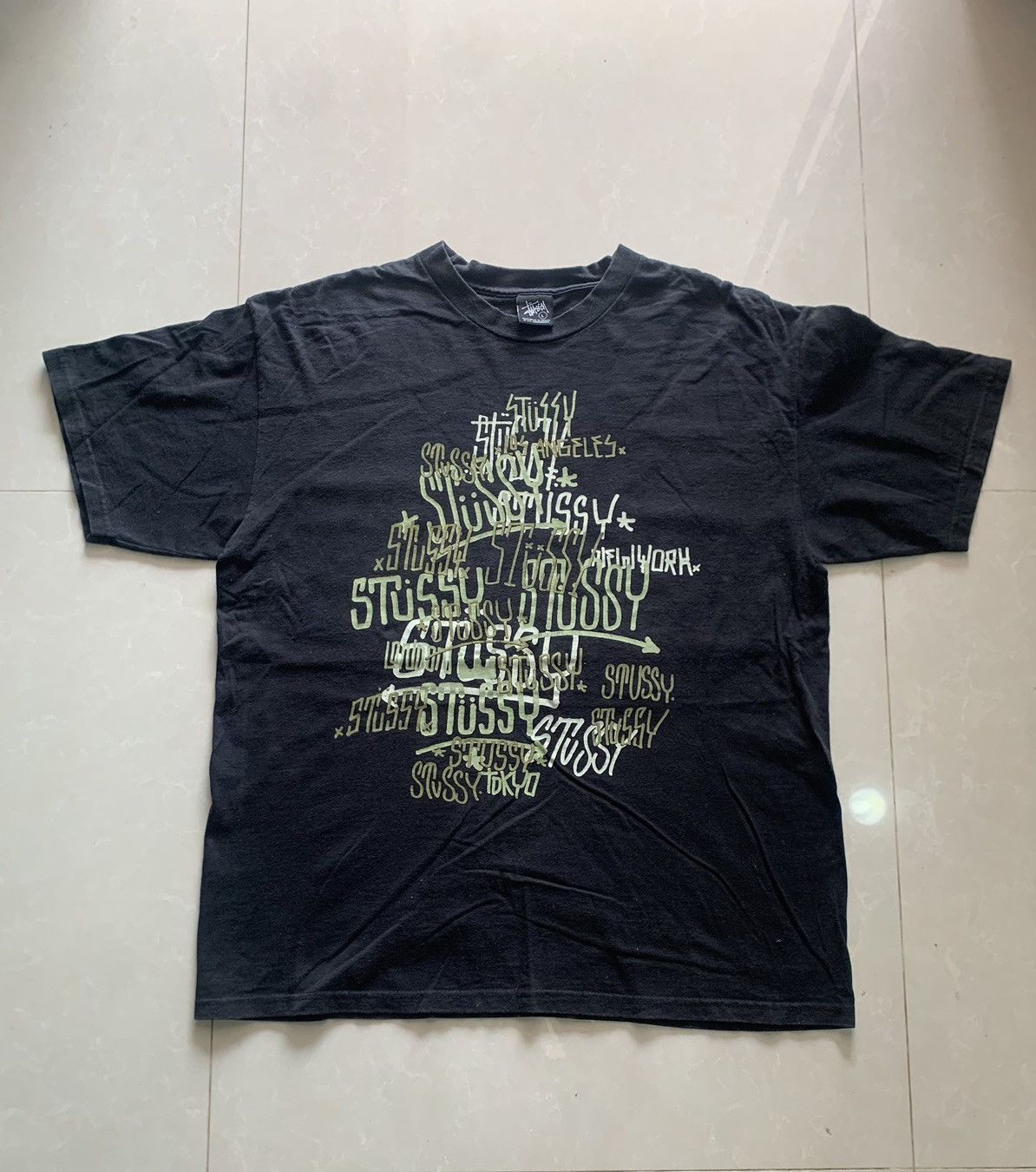 🔥Rare🔥Stussy T-shirt Logo Full Print Tee