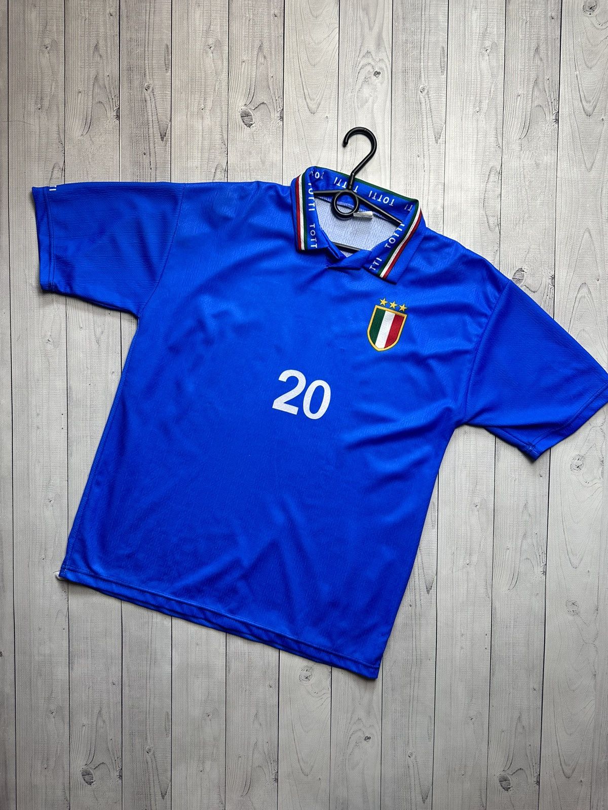 Vintage Vintage Totti Italia jersey rare size L/XL Italy Size US L / EU 52-54 / 3 - 2 Thumbnail