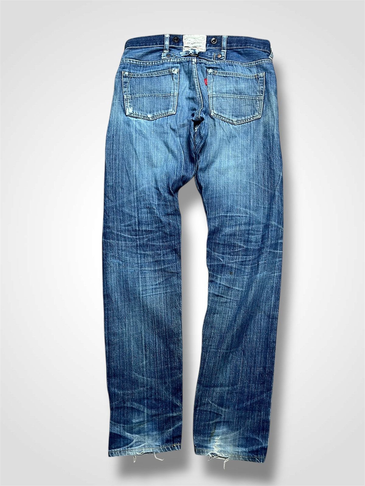 Beams Japan BEAMS BOY Japan Vintage Style Buckle Back Denim Jeans (45) Size 31" - 2 Thumbnail