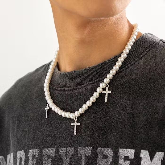 Jewelry Cross Pearl Necklace Size ONE SIZE - 4 Thumbnail