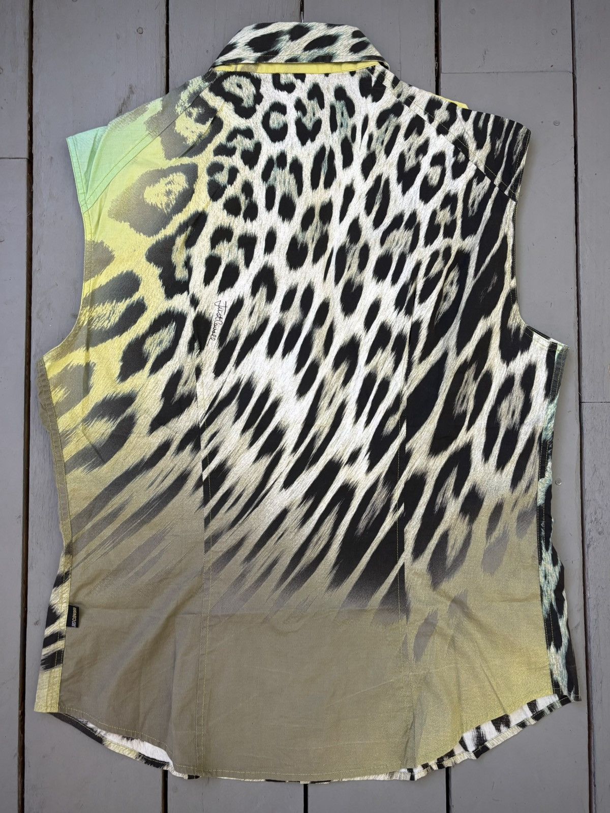 Just Cavalli Animal Fur Sleeveless Shirt Size US L / EU 52-54 / 3 - 3 Thumbnail