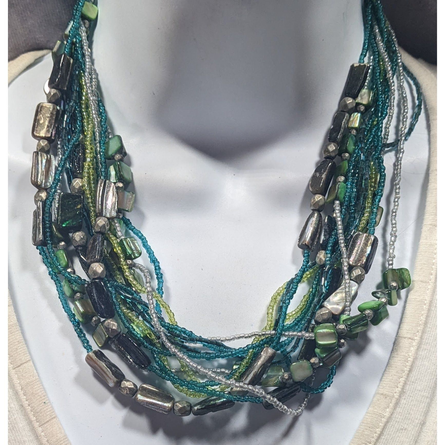 Coldwater Creek Coldwater Creek Mermaidcore Green And Blue Glass And Shell L Size ONE SIZE - 4 Thumbnail
