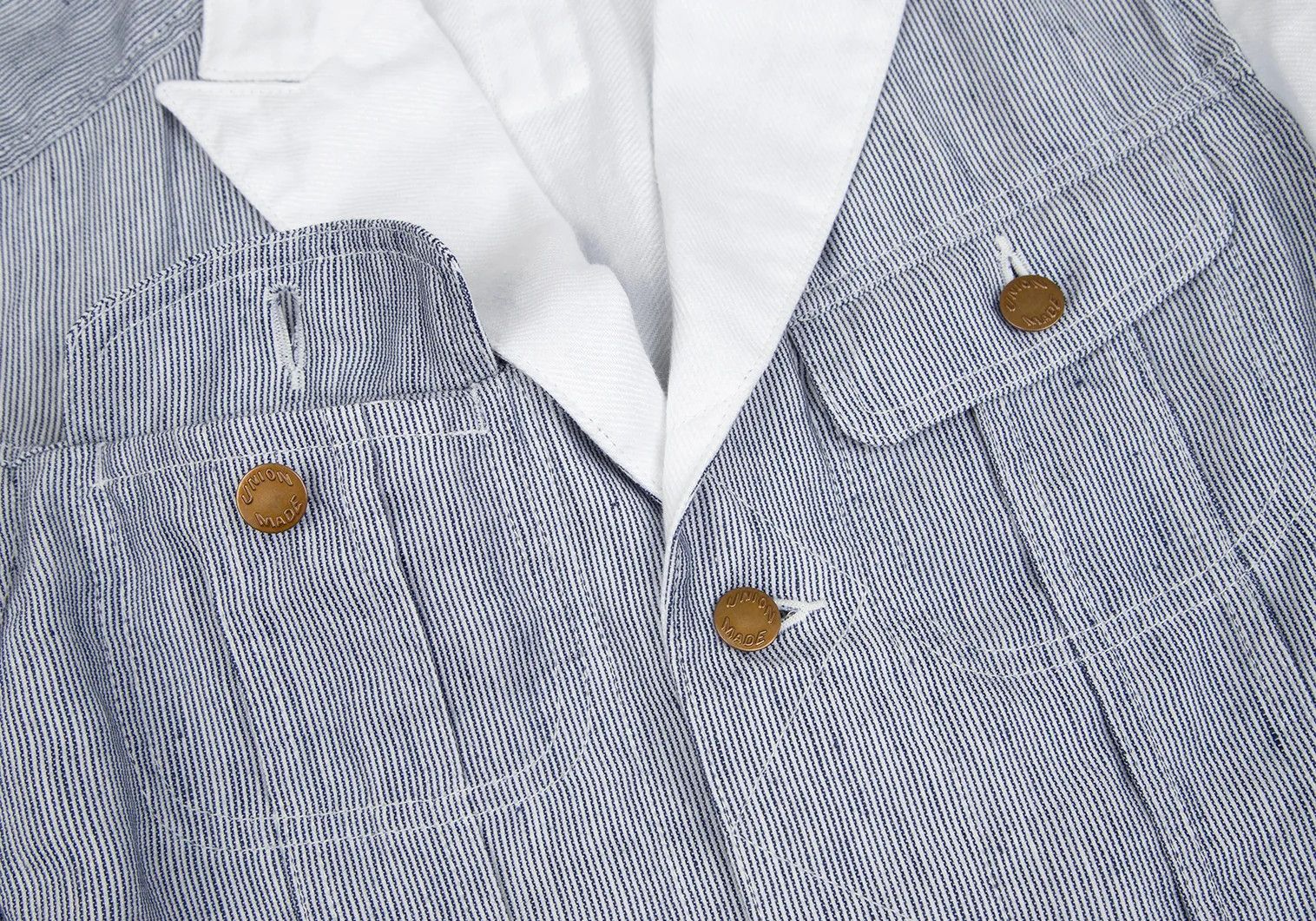 Junya Watanabe Hickory G-Jacket with Linen Switch in Blue and White XS Size US XS / EU 42 / 0 - 4 Thumbnail