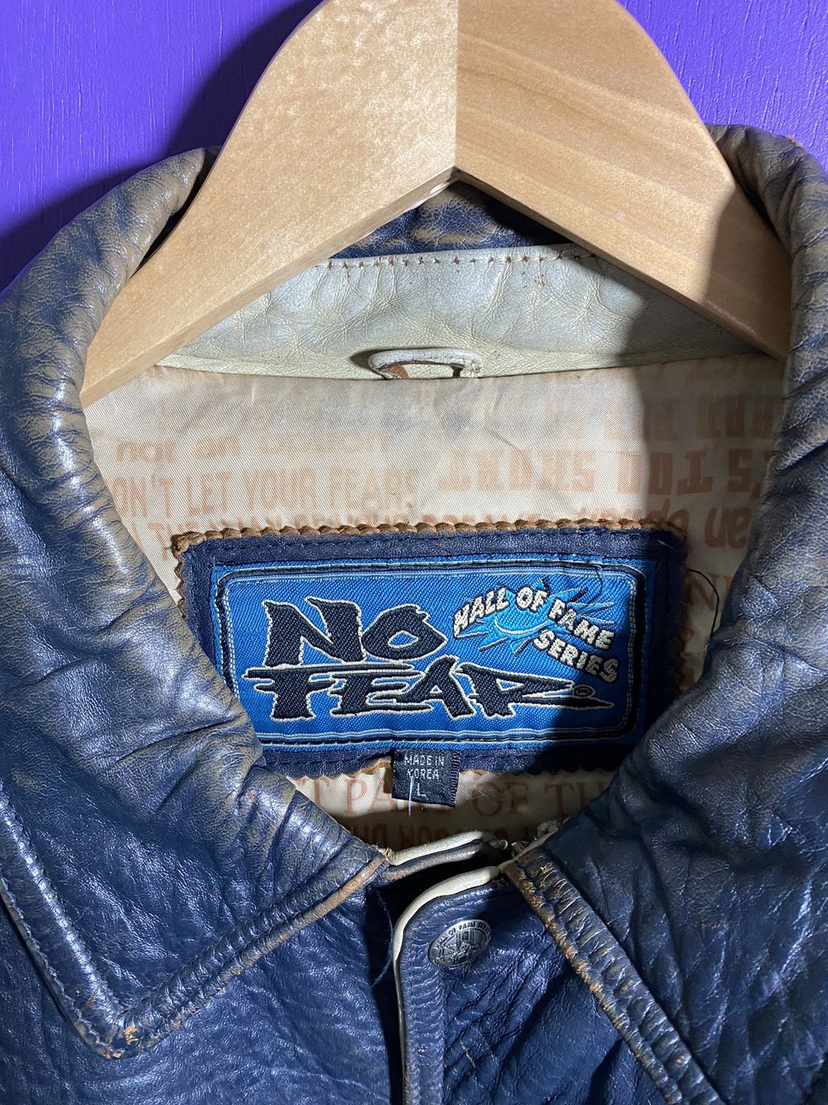 No Fear × Vintage Vintage 90s No fear logo leather jacket Size US L / EU 52-54 / 3 - 4 Thumbnail