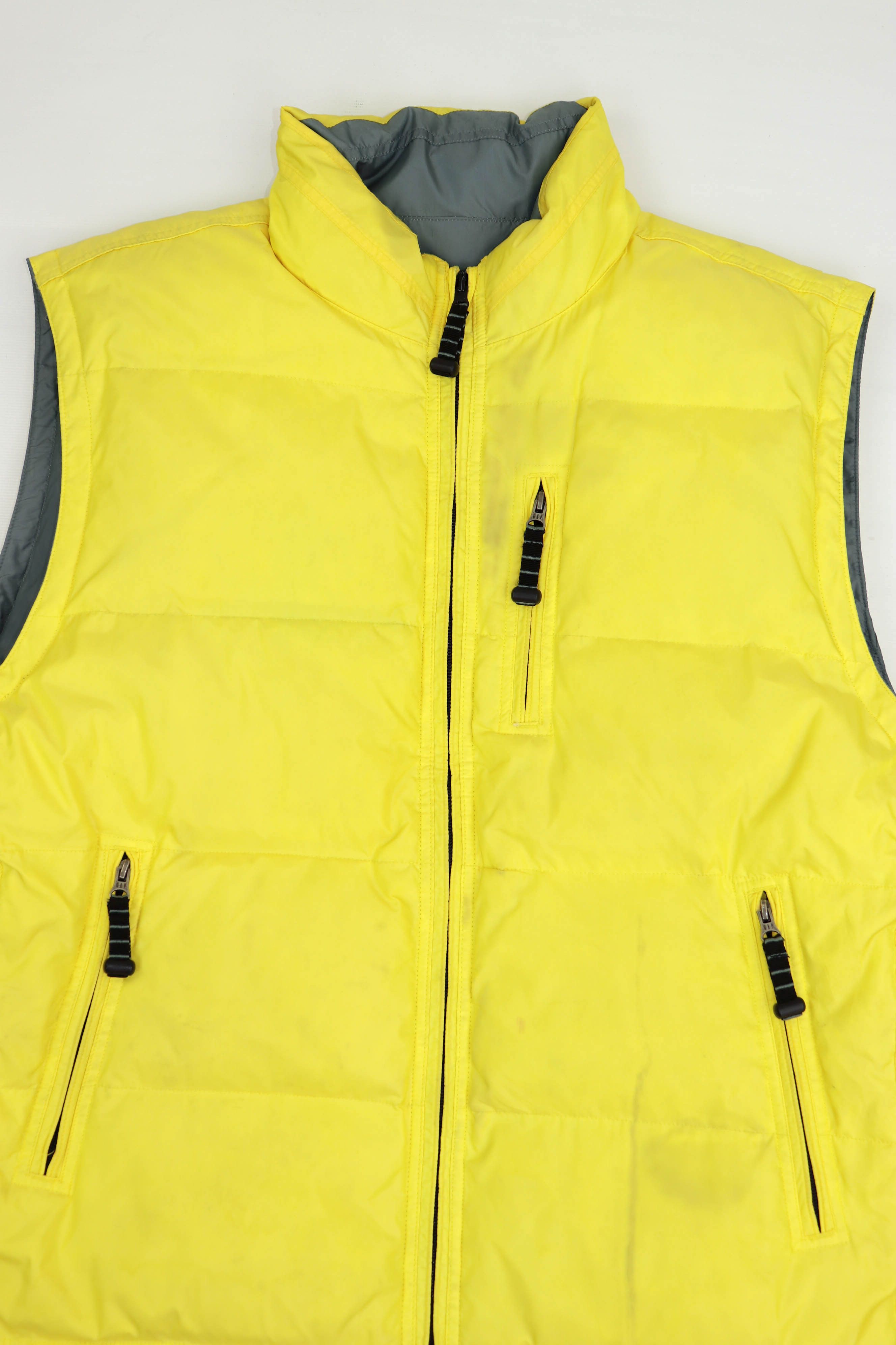 Gap GAP Vintage YellowGray Reversible Down Puffer Waistcoat Vest Size US XL / EU 56 / 4 - 5 Thumbnail