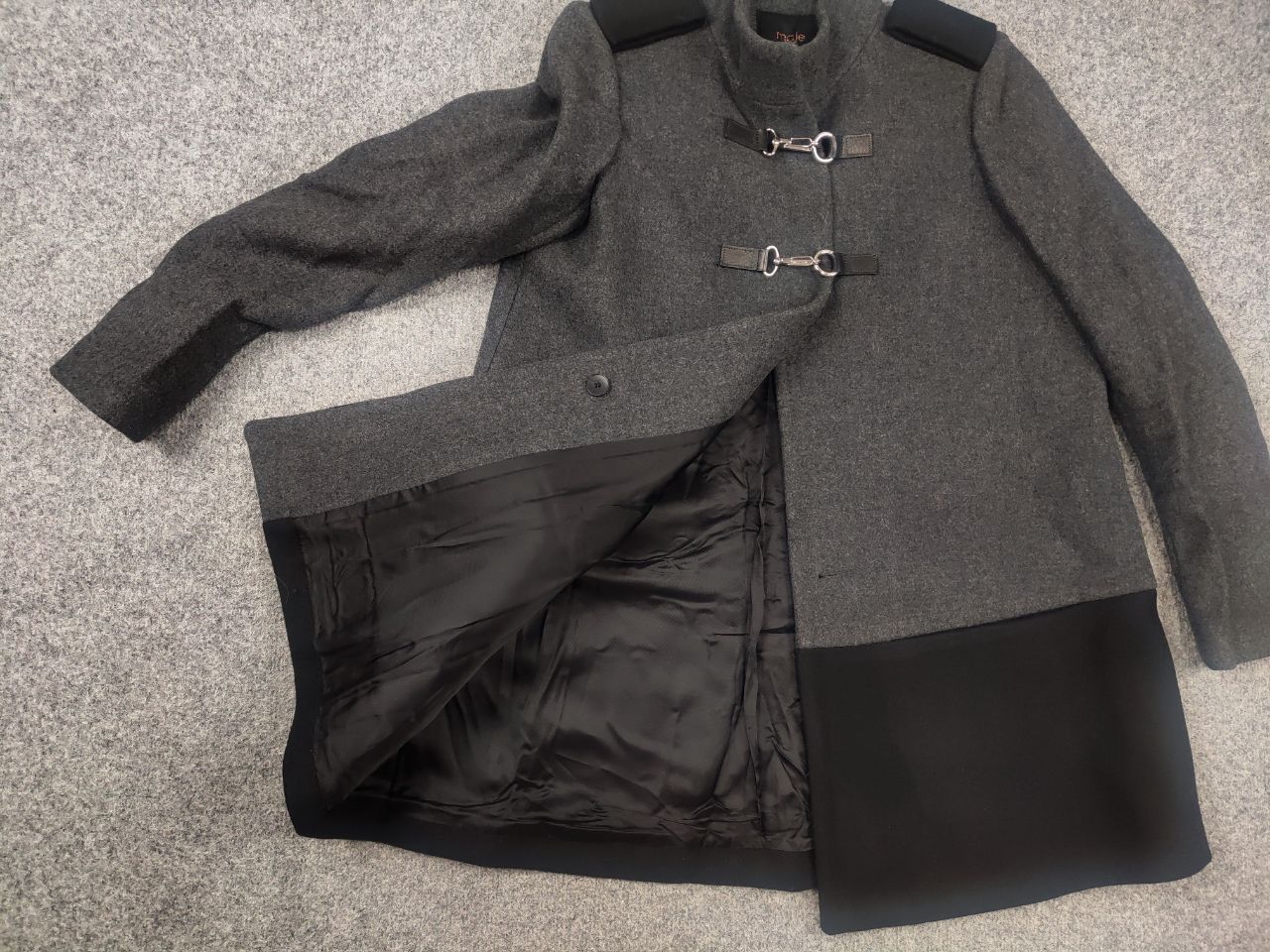 Maje Maje Peacoat Loose-fitting coat textured wool blend Jacket Size M / US 6-8 / IT 42-44 - 8 Thumbnail