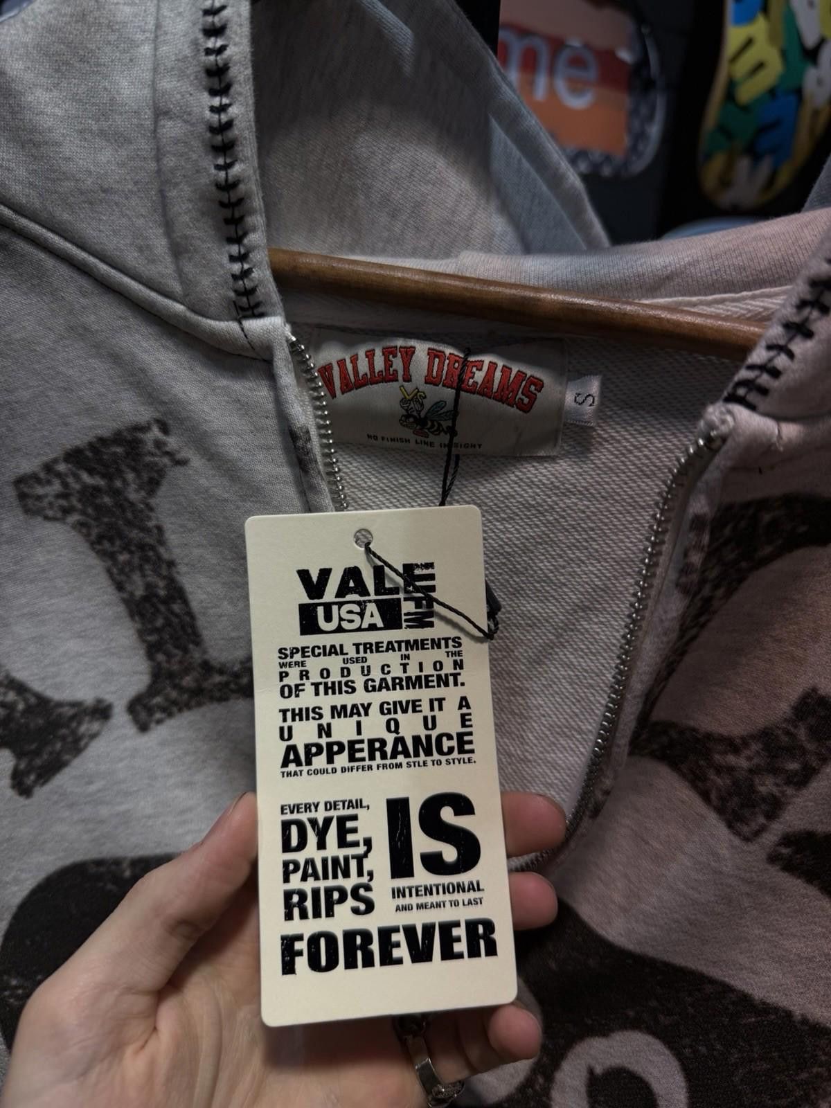 Vale Size S -Vale Zip Up Hoodie Authentic Valley White Messy Look Size US S / EU 44-46 / 1 - 6 Thumbnail