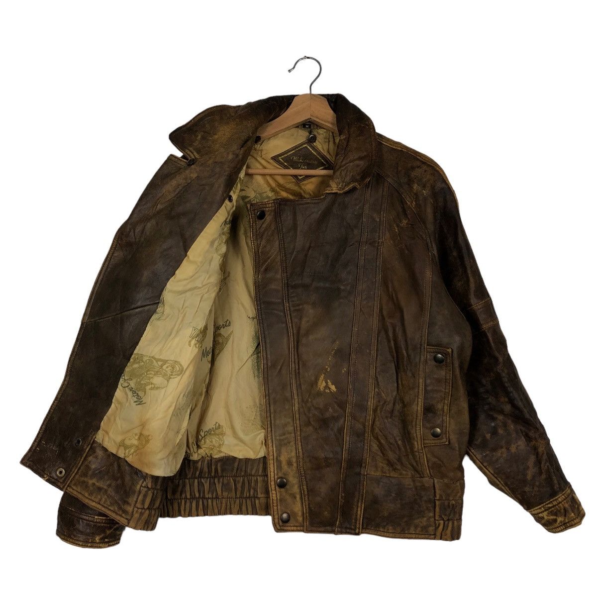 Genuine Leather 🔥Vintage Leather Jacket Wakamatsu Fur Bomber Design Japan Size US M / EU 48-50 / 2 - 8 Thumbnail