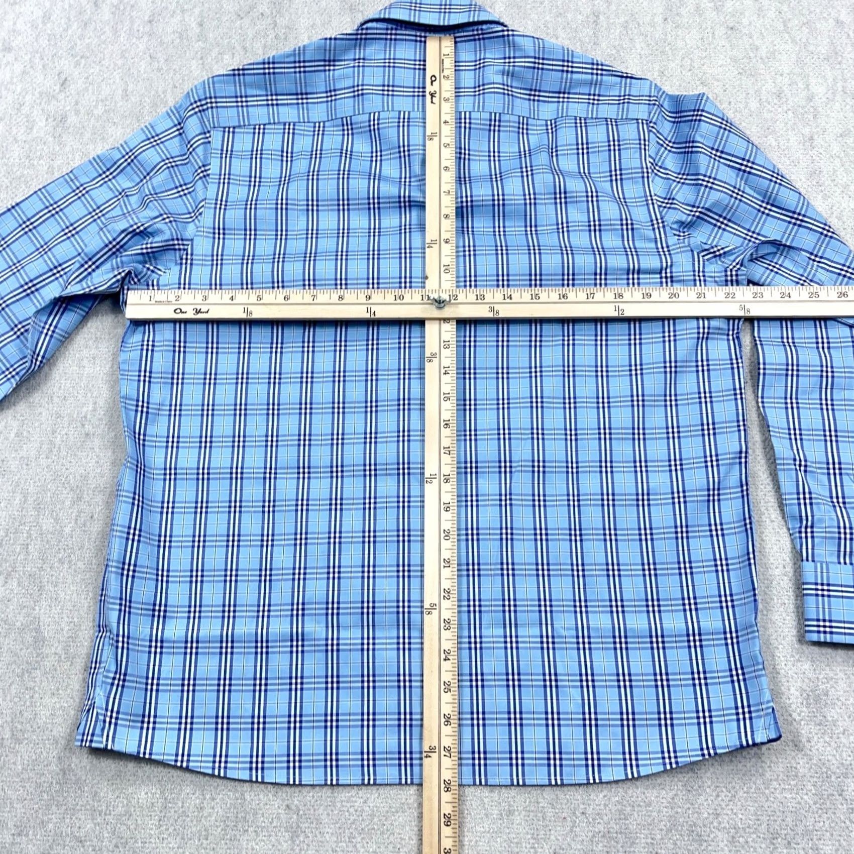 Vintage VINTAGE Peter Manning Shirt Men 4X Blue Plaid Button Up Everyday Standard Fit Dress Size 48R - 7 Thumbnail