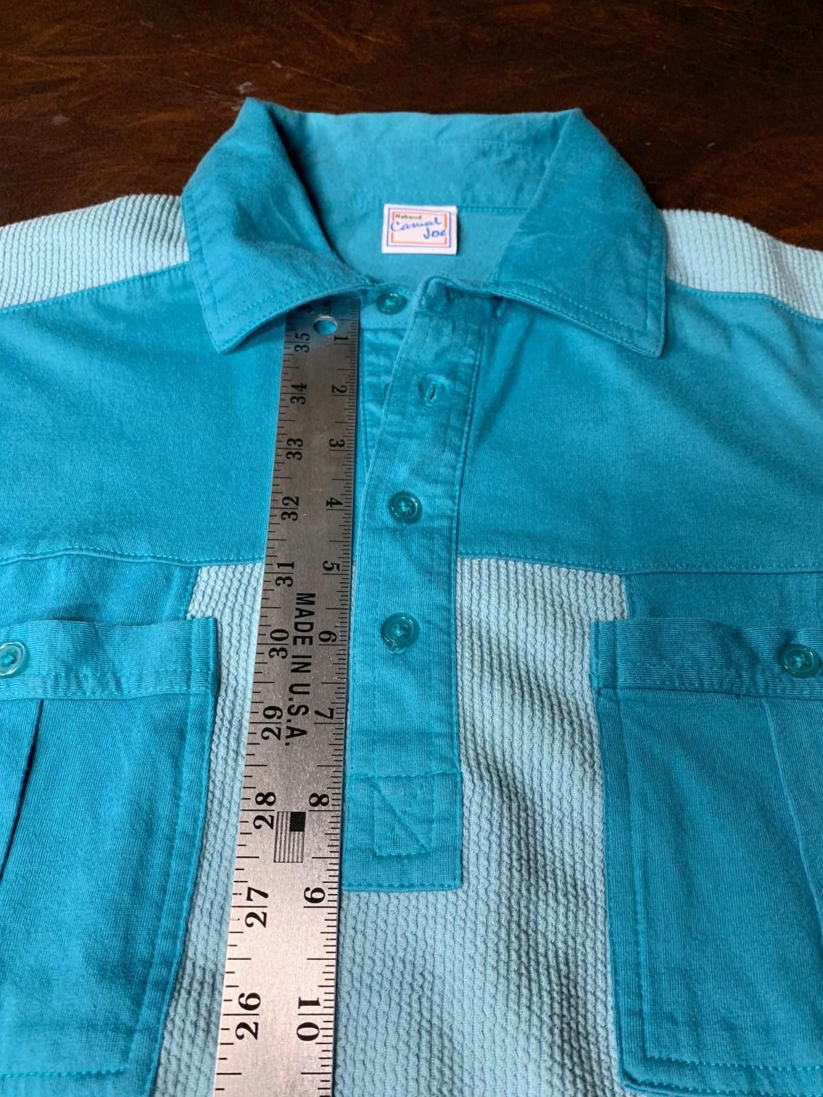 Designer VINTAGE Casual Joe Mens Haband SS Button Neck Shrt Sz M (264 Size US M / EU 48-50 / 2 - 9 Thumbnail