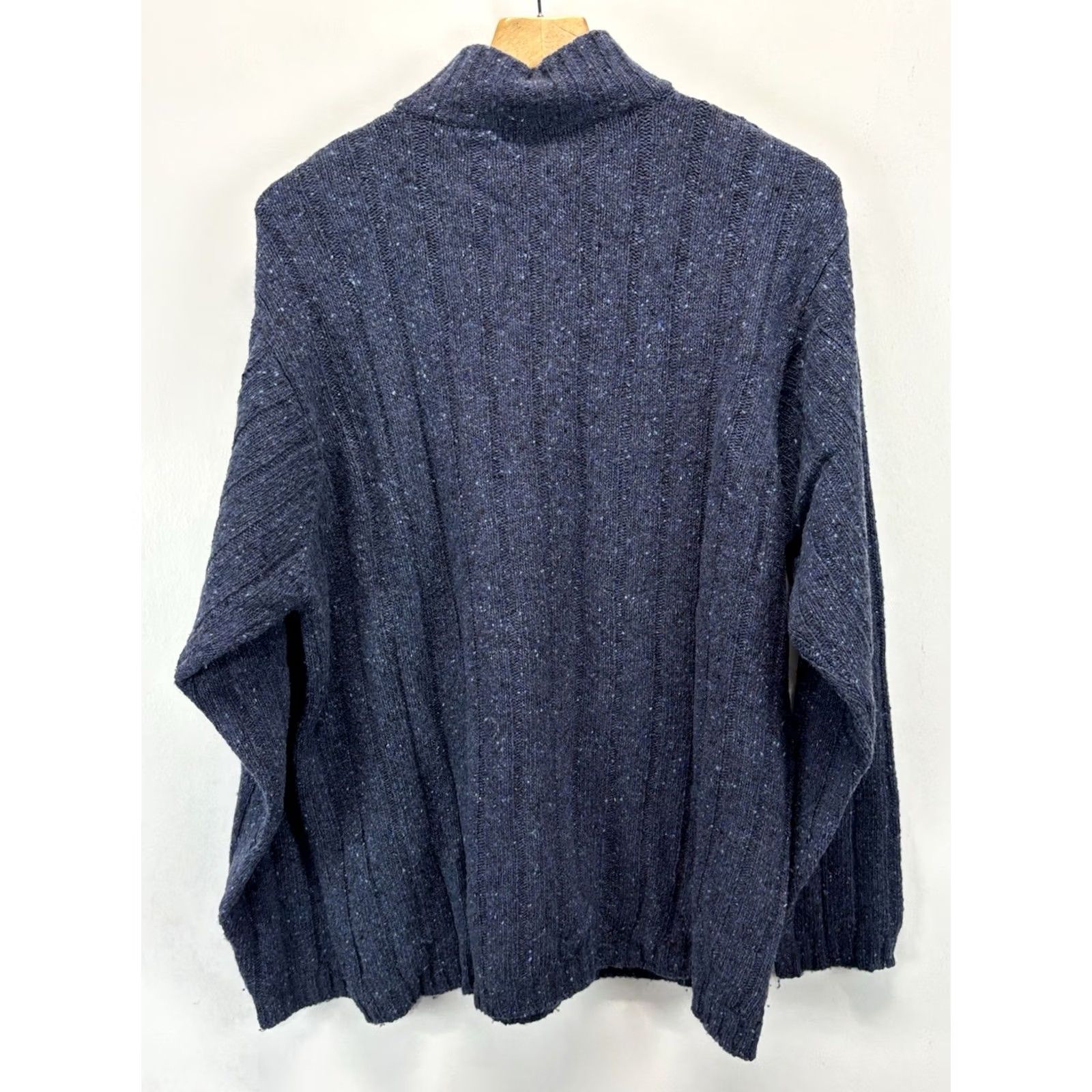 Vintage VINTAGE J. Ashford Wool Sweater Men XL Blue 1/4 Zip 90s Made In Italy Pullover Knit Mock Neck Long Sleeve Ribbed Wool Blend Mens Size US XL / EU 56 / 4 - 3 Thumbnail