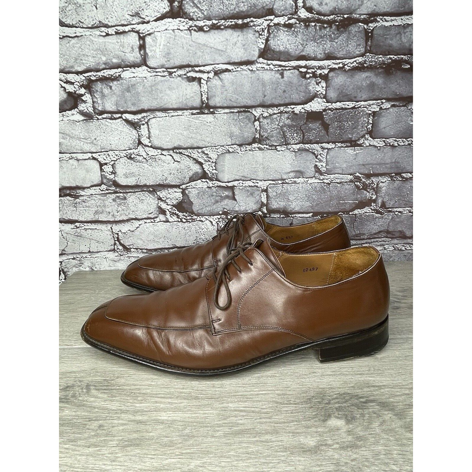 Mezlan Mezlan Carmichael Brown Leather LaceUp Oxfords Square Toe Dr Size US 12 / EU 45 - 14 Thumbnail