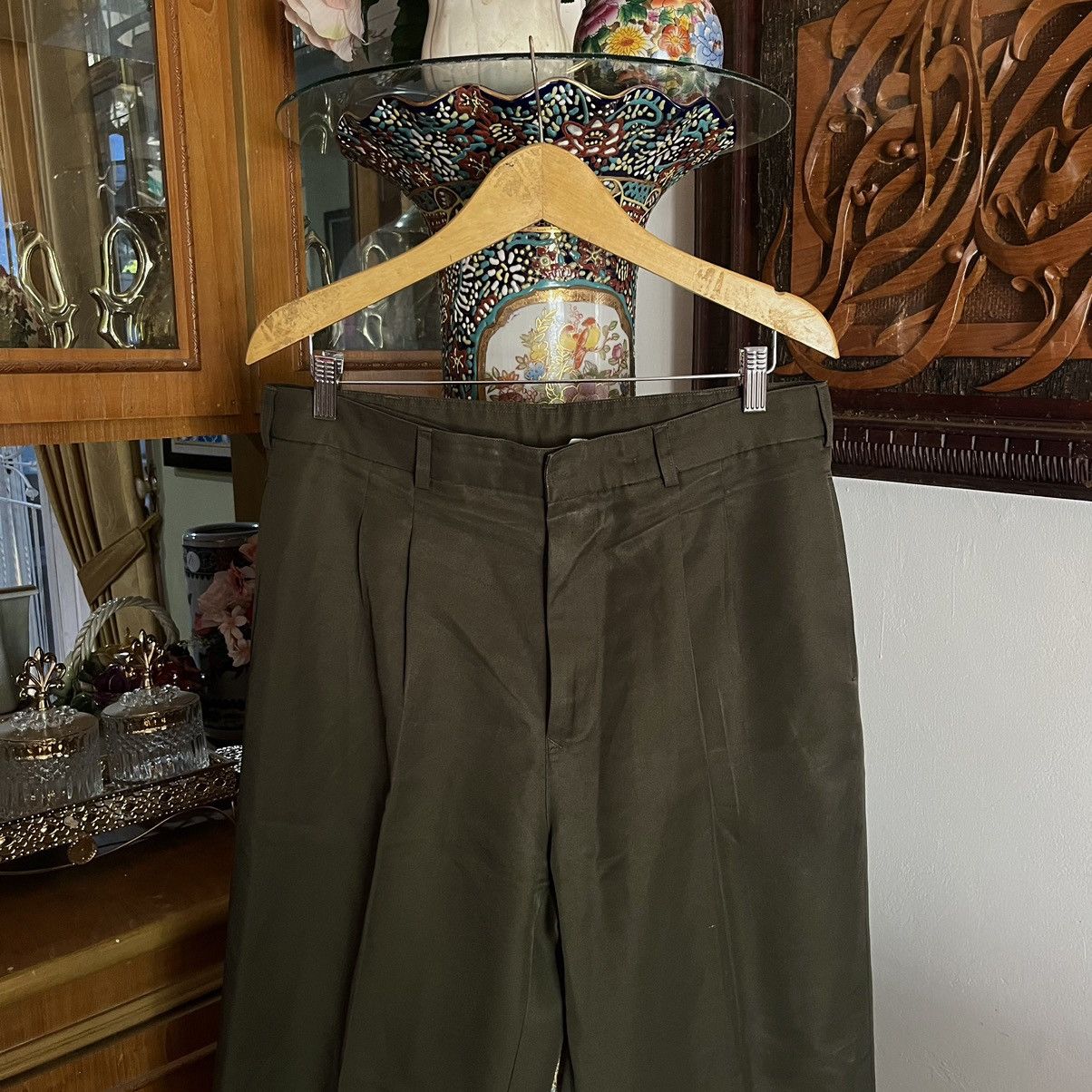 Vintage Vintage 2003 Singapore Armed Forces SAF Green Trouser Size US 35 - 3 Thumbnail