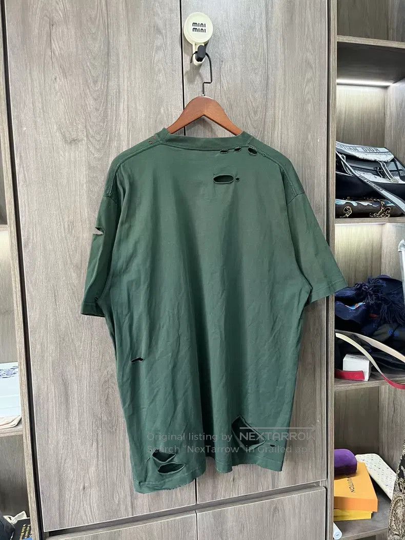 Balenciaga Balenciaga Forest Green Destroyed Short Sleeve Size US XS / EU 42 / 0 - 3 Thumbnail