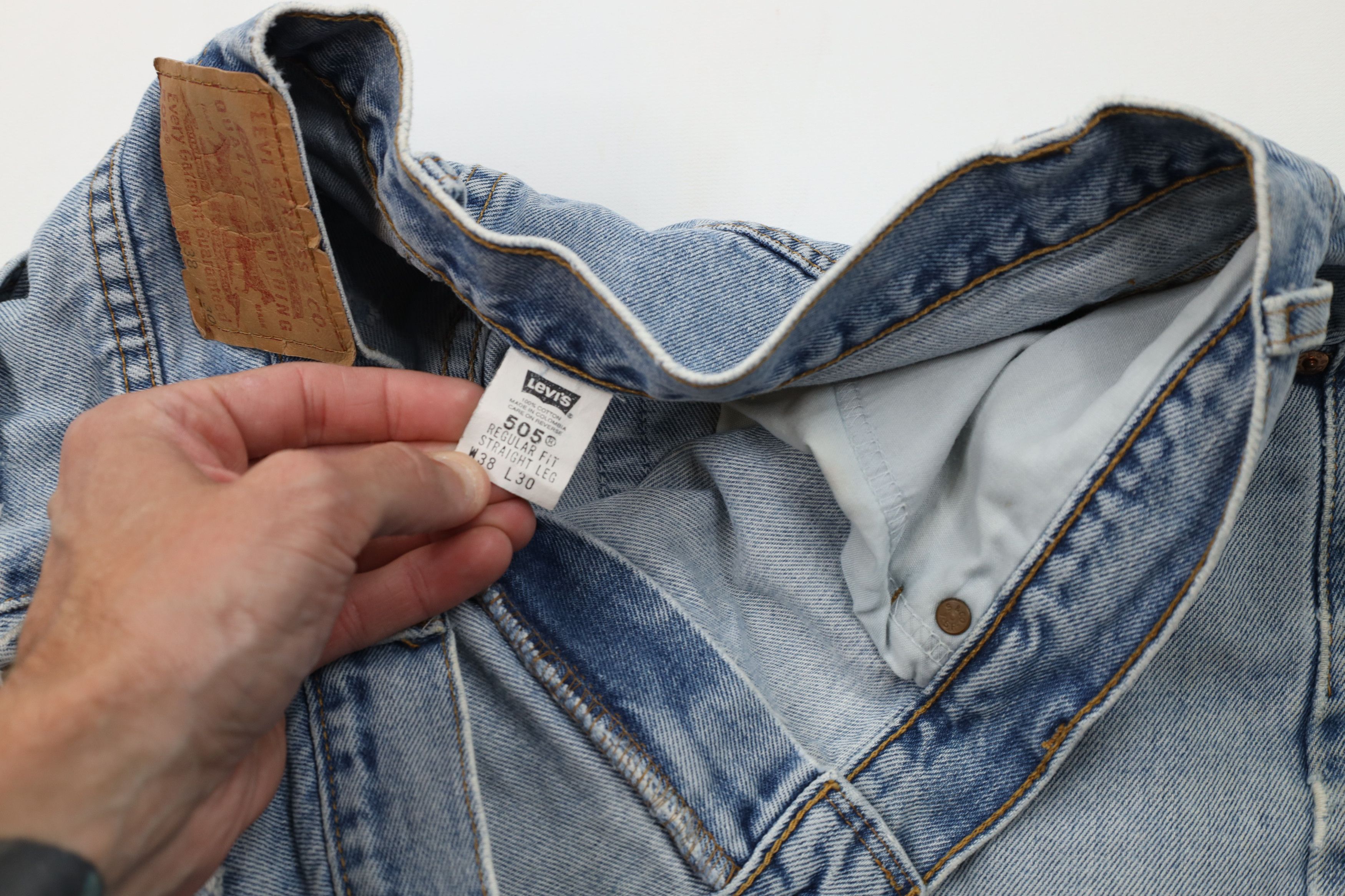 Levi's Vintage Y2K 2001 Levis 505 Regular Straight Leg Jeans Blue Size US 38 / EU 54 - 9 Thumbnail