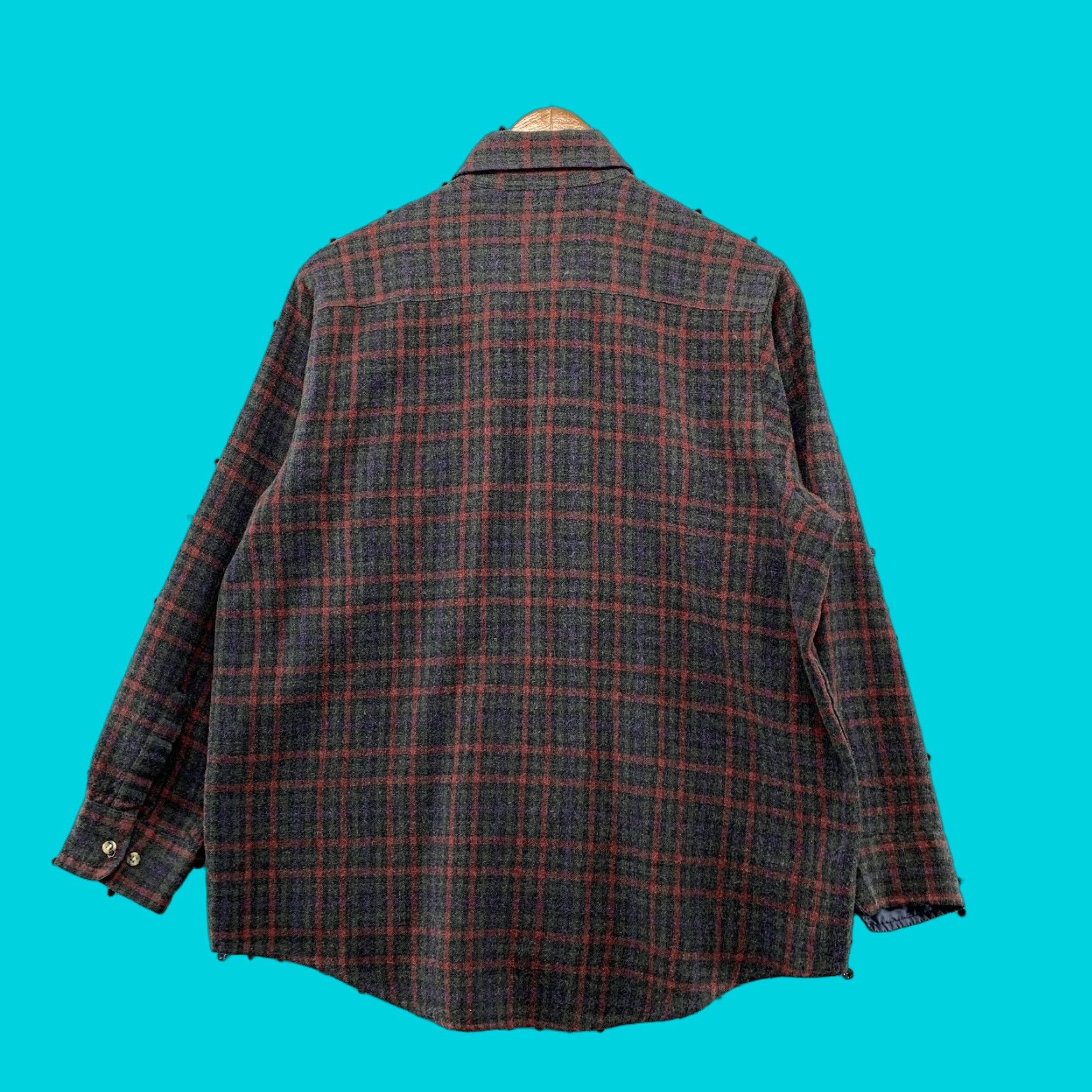 Sears VINTAGE Sears Roebuck Wool Flannel Shirt Mens L Red Gray Plaid Size US L / EU 52-54 / 3 - 1 Thumbnail