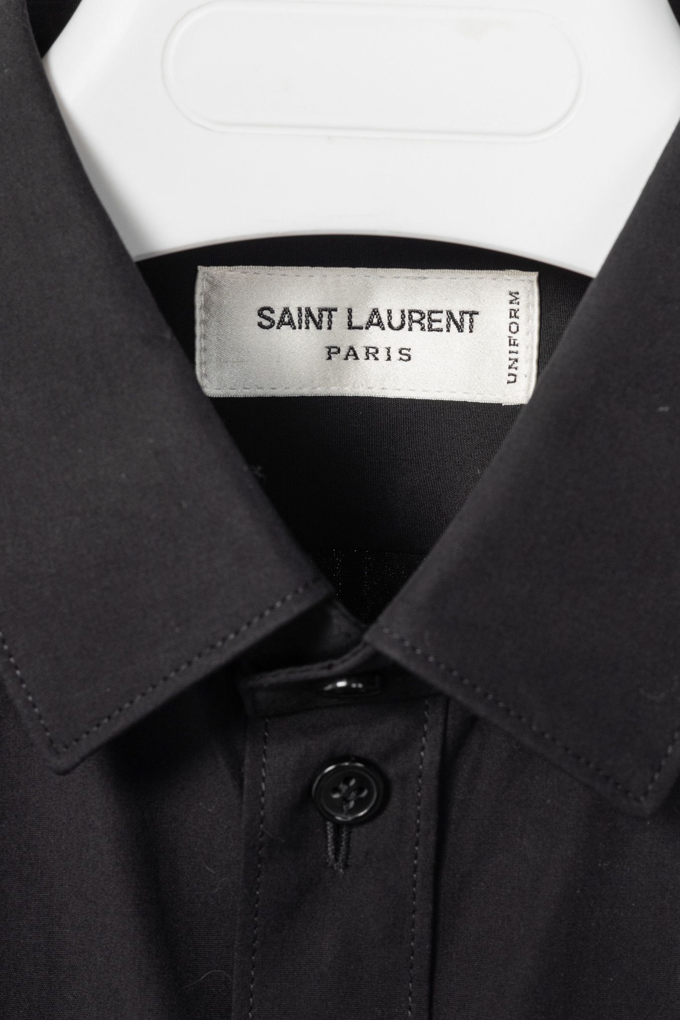 Saint Laurent Paris Saint Laurent Black Cotton-Poplin Buttoned Shirt Size S / US 4 / IT 40 - 4 Thumbnail