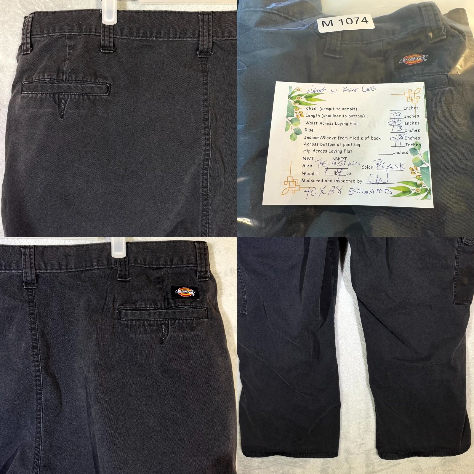 Dickies Dickies Mens Cargo Pants 40×28 Black High-Rise Straight Leg Workwear Pants Mens Cargo Black 40×28 High-Rise Straight Leg Dickies Size US 40 / EU 56 - 8 Thumbnail