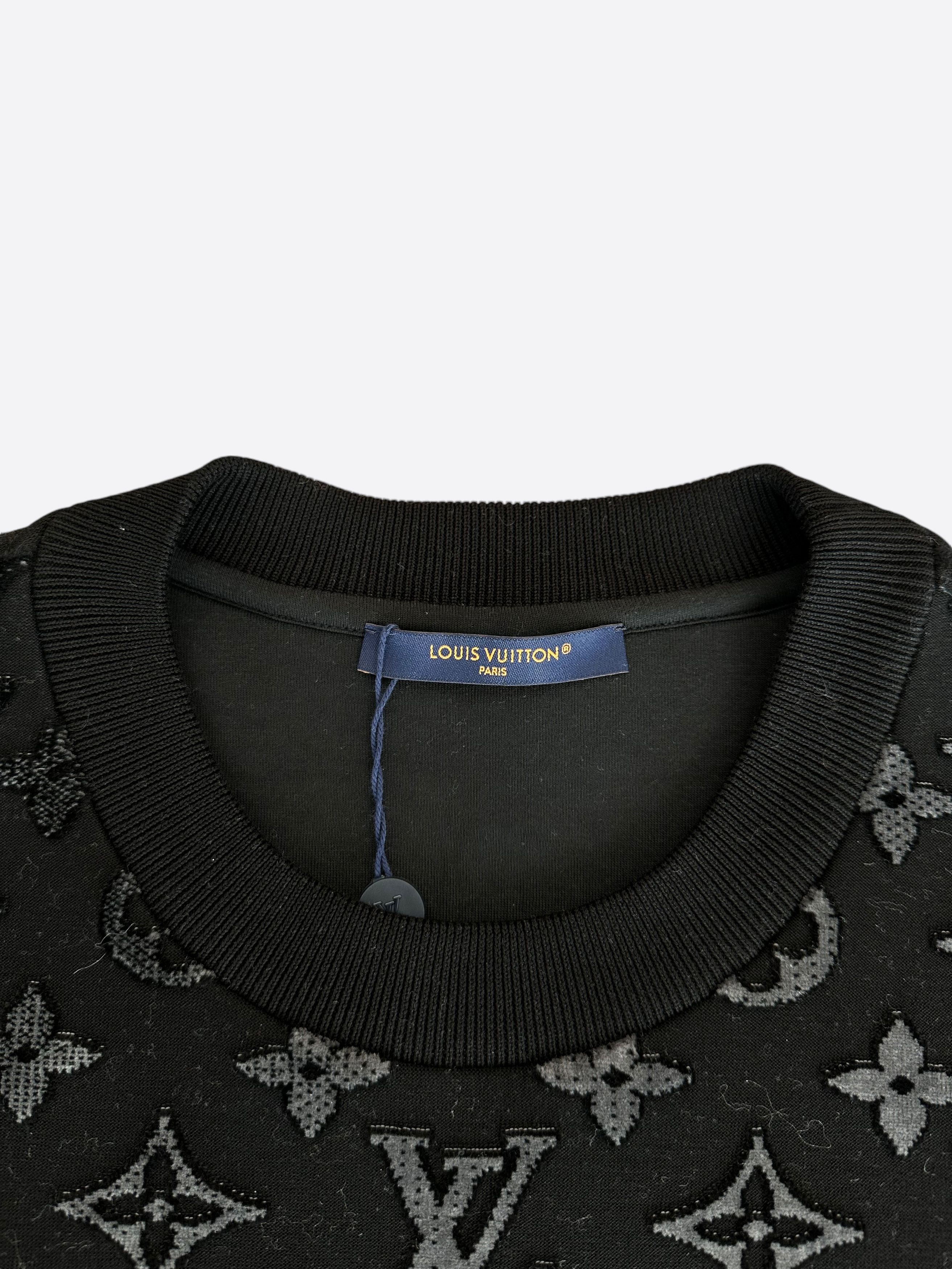 Louis Vuitton Louis Vuitton Black & White Gradient Monogram Sweater Size US XXL / EU 58 / 5 - 3 Thumbnail