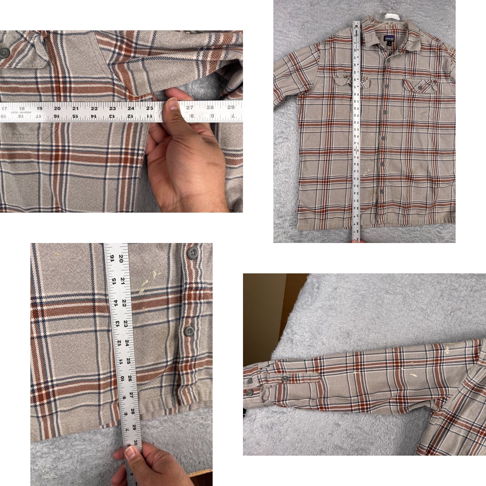 Patagonia Patagonia Shirt Mens Regular XL Gray Plaid Cotton Long Sleeve Button-Up Fjord Flannel - Lightweight Fjord Flannel - Classic Casual Shirt Size US XL / EU 56 / 4 - 9 Thumbnail