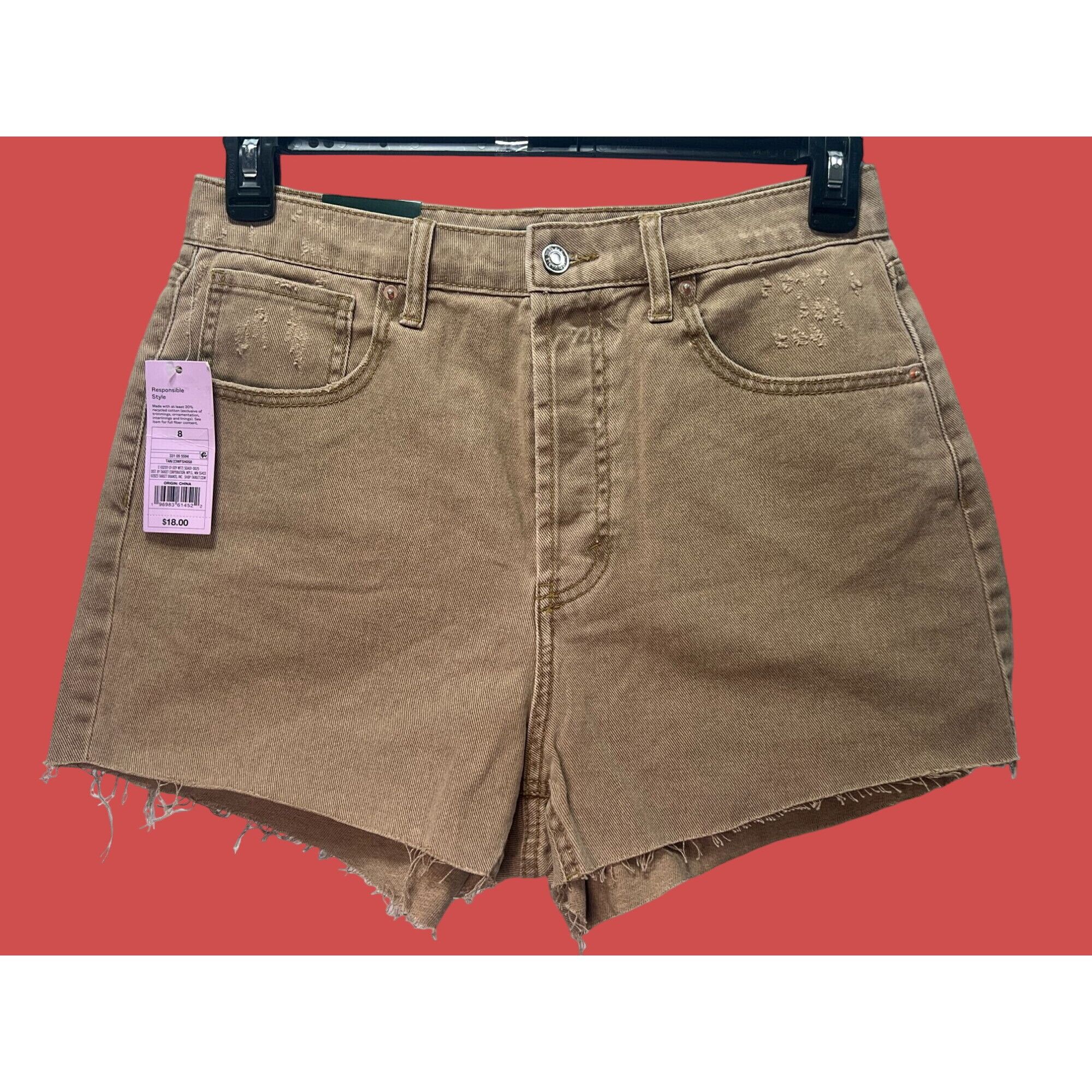 Other Wild Fable - Women's High Waisted Denim Shorts - Brown - 8 Size 30" / US 8 / IT 44 - 1 Thumbnail