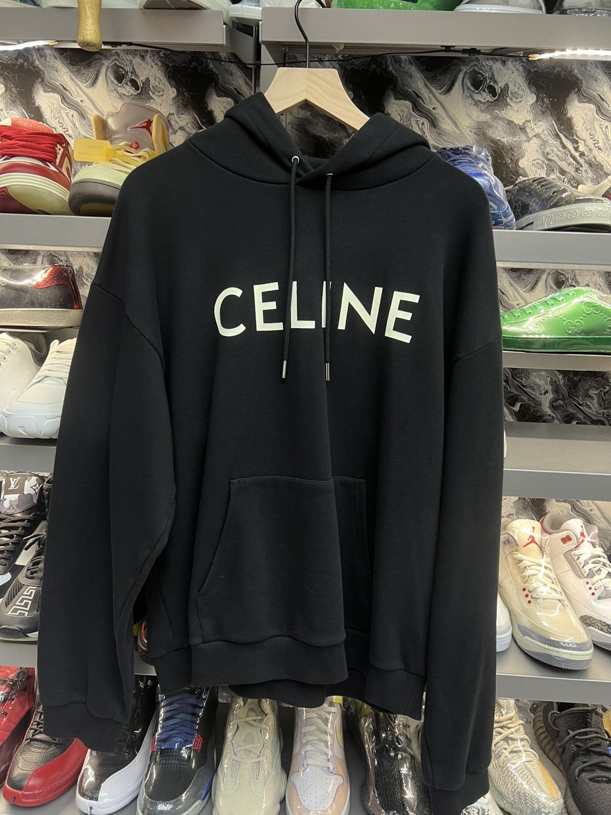 Celine Celine Logo Black Hoodie Size US XL / EU 56 / 4 - 1 Thumbnail
