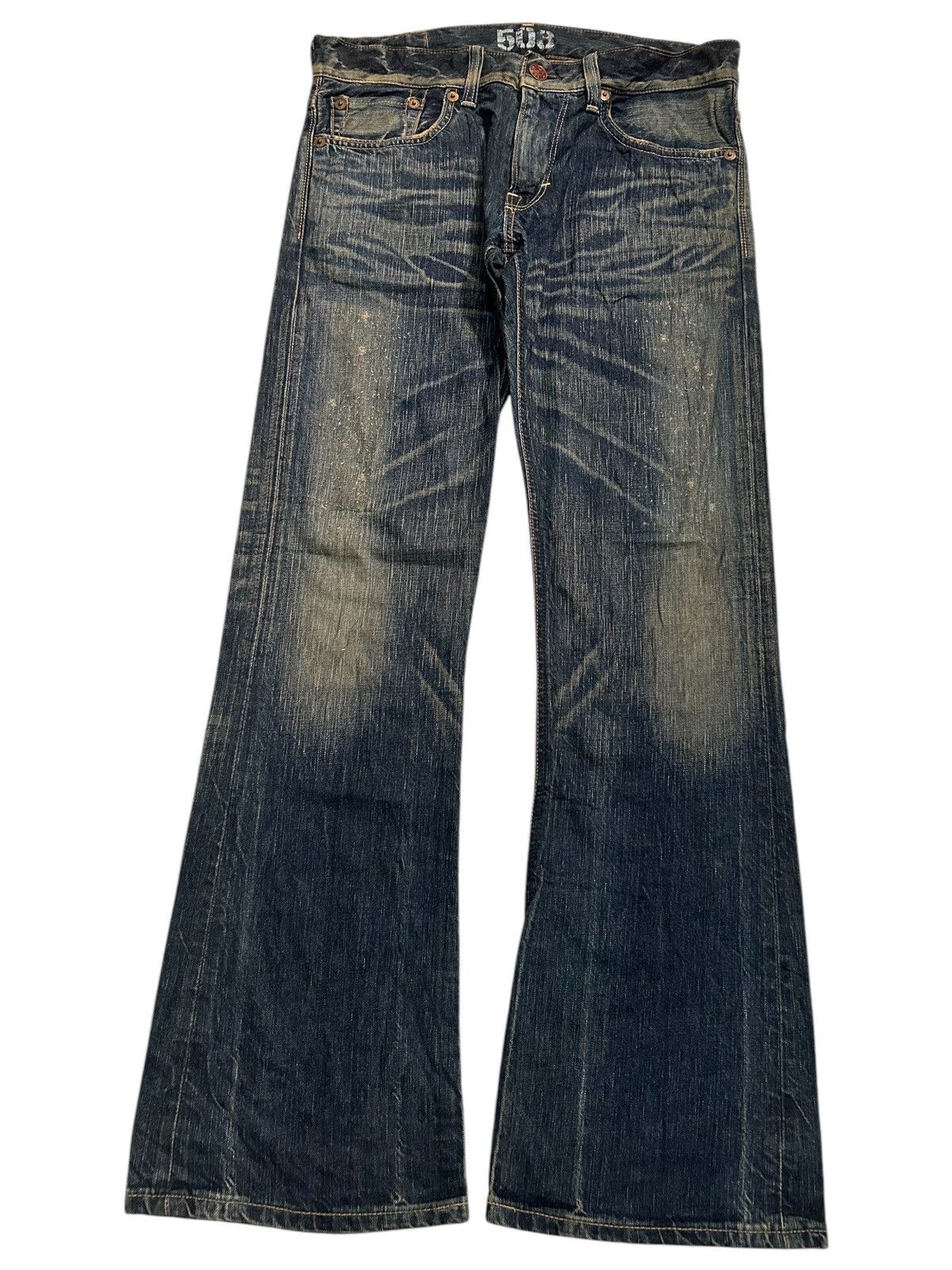 Edwin × If Six Was Nine × Kapital FLARE EDWIN BLUETRIP Distressed Japanese Punk Style Denim 🎌🎌 Size US 35 - 1 Thumbnail