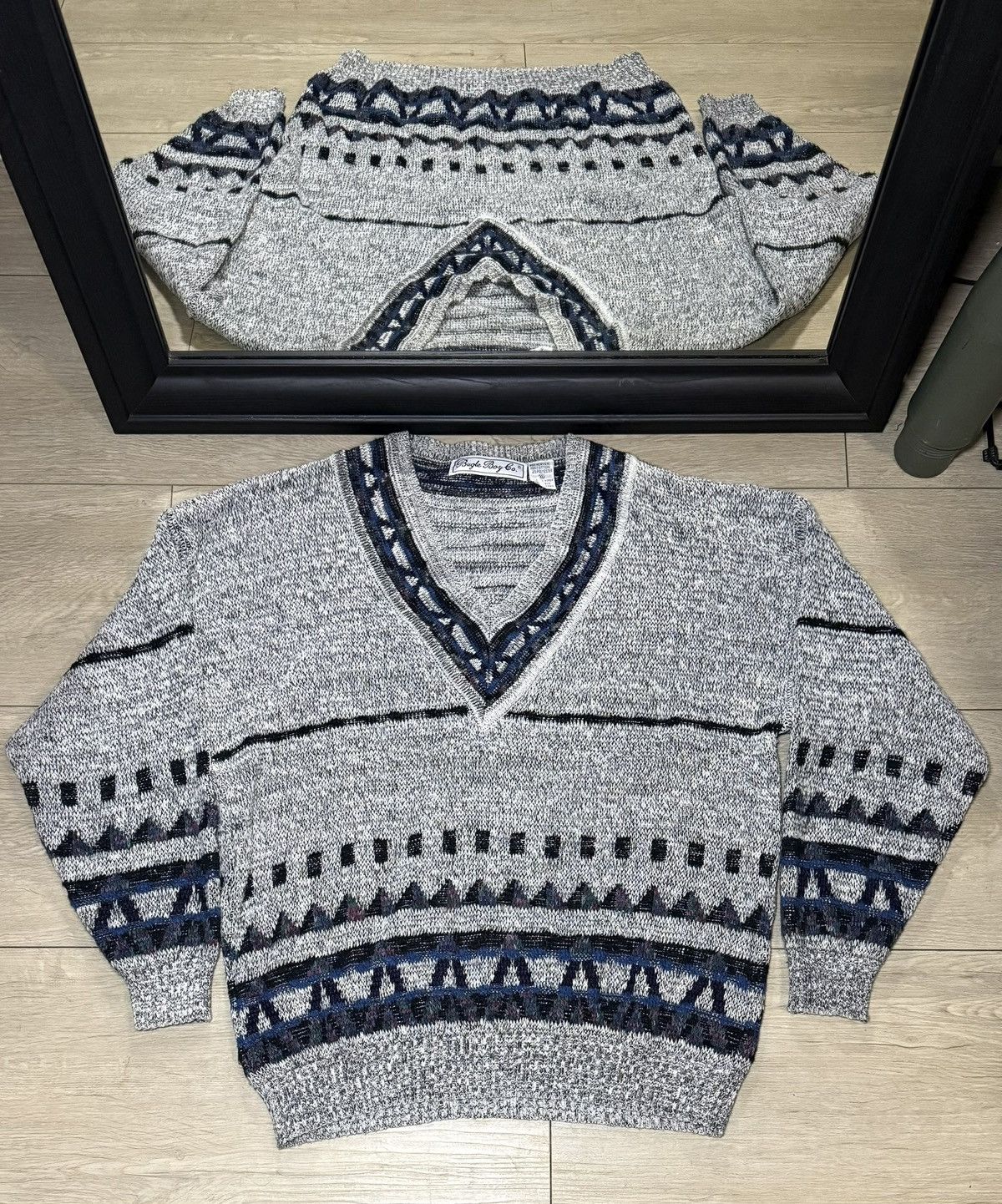 Bugle Boy Vintage 1990s Bugle Boy Micheal Gerald V-Neck Knit Cardigan Size US XL / EU 56 / 4 - 1 Thumbnail