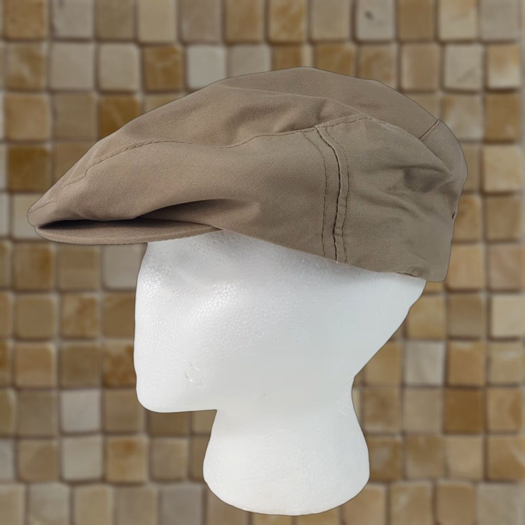 Vintage VINTAGE Beige Cabbie Golf Hat Snapback Adjustable Newsboy Gatsby Preppy Cap Mens One Size Newsboy Cap Beige Golf Hat Size ONE SIZE - 1 Thumbnail
