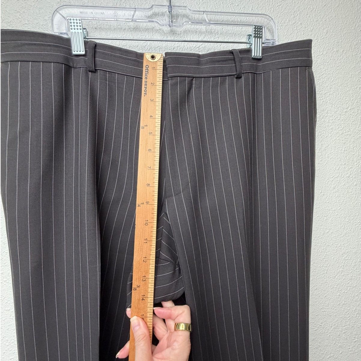 Hugo Boss Hugo Boss Black Pinstripe Wool Mohair 2 Pc Suit Men’s 46R Size 46R - 16 Thumbnail