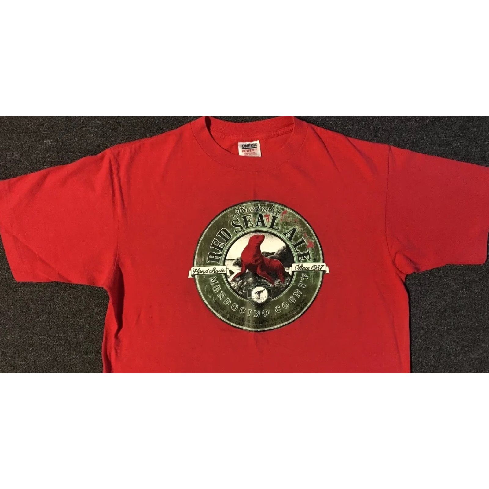 Vintage VINTAGE Red Seal Ale Faded Beer Shirt XL Men T-Shirt 80s Grunge Biker Rockabilly Funny Bar 90s USA Single Stitch Buffalo Bulldog Rocky Size US XL / EU 56 / 4 - 6 Thumbnail