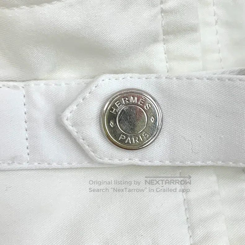 Hermes Hermes White pocket loop cotton lapel zip-up long-sleeve s Size XS / US 0-2 / IT 36-38 - 5 Thumbnail
