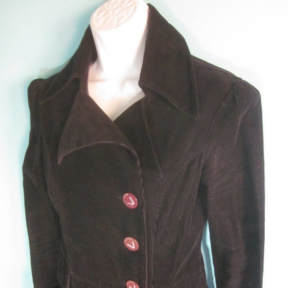 Volcom Volcom Womens Black Corduroy Fitted Blazer Jacket XS Size XS / US 0-2 / IT 36-38 - 6 Thumbnail