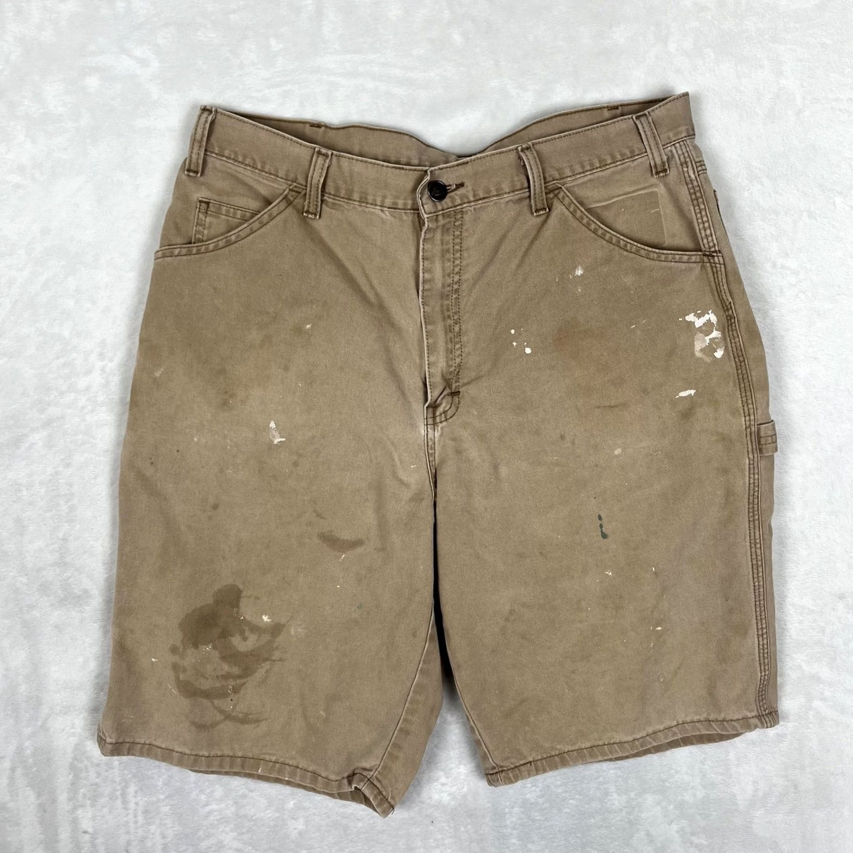 Dickies VTG Dickies Cargo Shorts Mens 34 Beige Canvas Carpenter Utility Pockets Workwear 11in Inseam Size US 34 / EU 50 - 2 Thumbnail