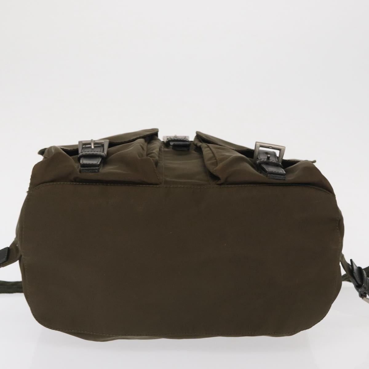 Prada PRADA Backpack Nylon Khaki Silver Auth 168394 - Jerrillo Size ONE SIZE - 11 Thumbnail