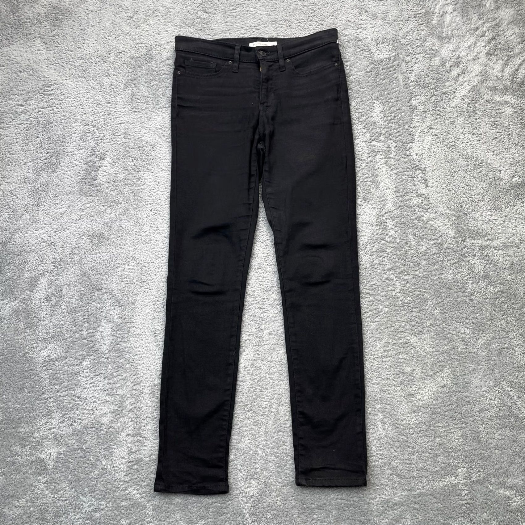 Levi's Levi's 311 Jeans Womens 27 Black Shaping Skinny Leg Logo Dark Wash Denim Cotton Jeans - Levi's 311 Shaping Skinny Womens Jeans 27 Black City Preppy Size 27" / US 4 / IT 40 - 2 Thumbnail