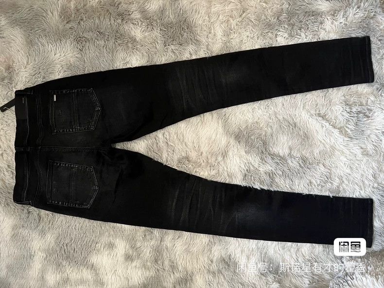Amiri Amiri Black mx1 patchwork cashew flower big destruction jea Size US 29 - 5 Thumbnail