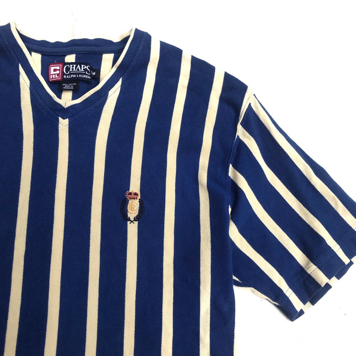 Chaps × Chaps Ralph Lauren × Vintage Vintage E Chaps RL Ralph Lauren Blue Stripes Tee Tshirt Size US M / EU 48-50 / 2 - 11 Thumbnail
