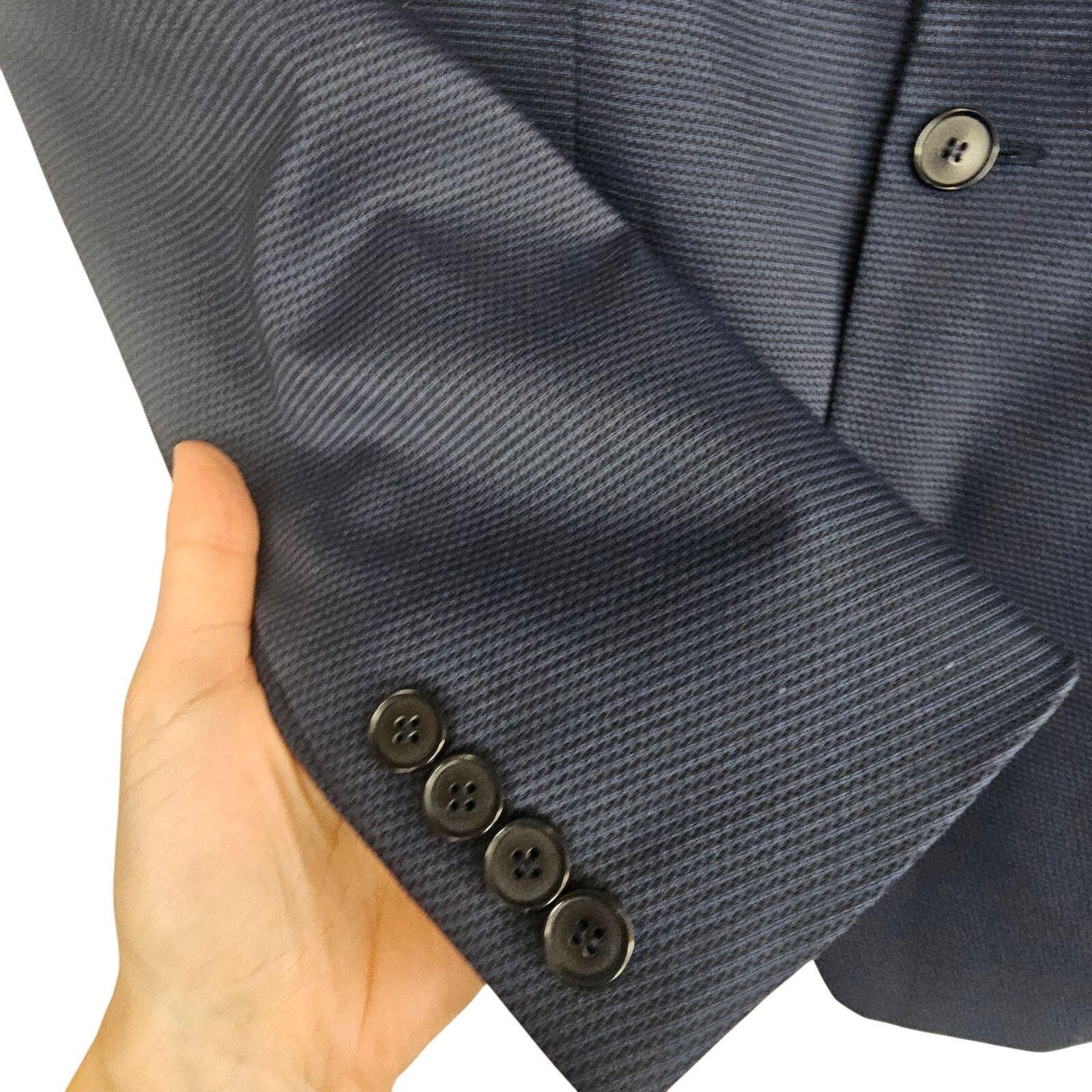 Zara Zara Mens Blazer Size 40 Navy Blue Two Button Peak Lapel Size 40R - 4 Thumbnail