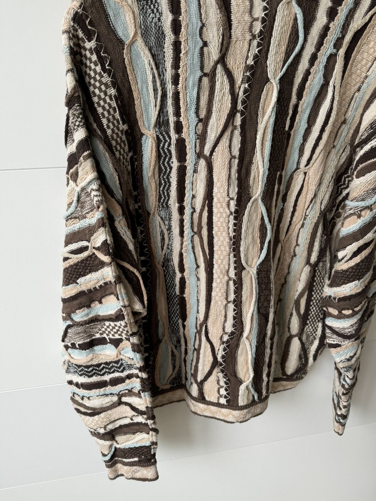 Kapital [1] 7G Knit Gaudy Crew Sweater in Brown (SS23) Size US M / EU 48-50 / 2 - 8 Thumbnail
