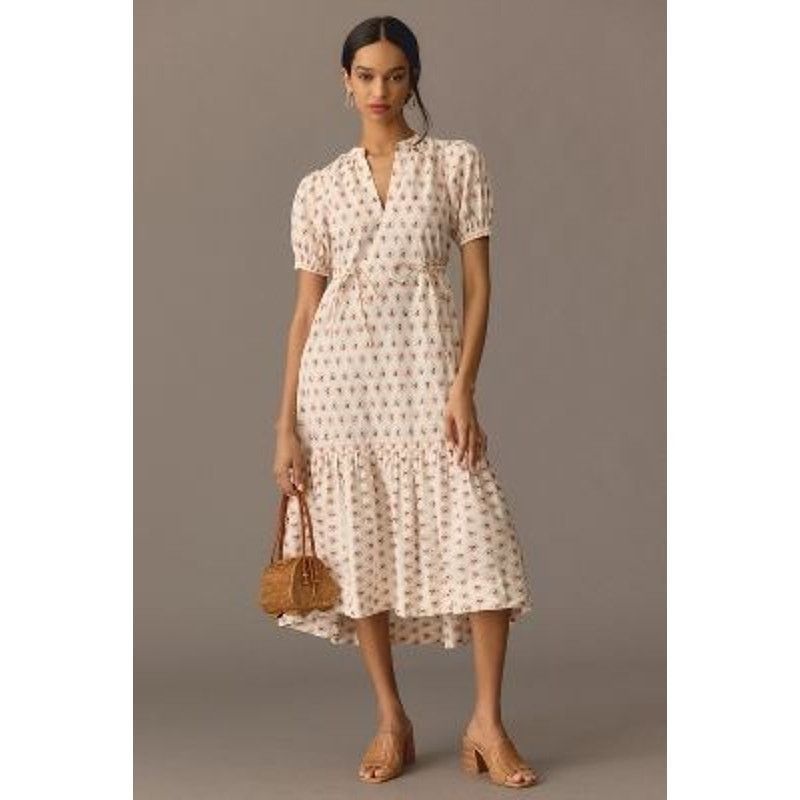 Anthropologie New By Anthropologie Printed Puff-Sleeve Dress $160 X-SMALL Size XS / US 0-2 / IT 36-38 - 1 Thumbnail