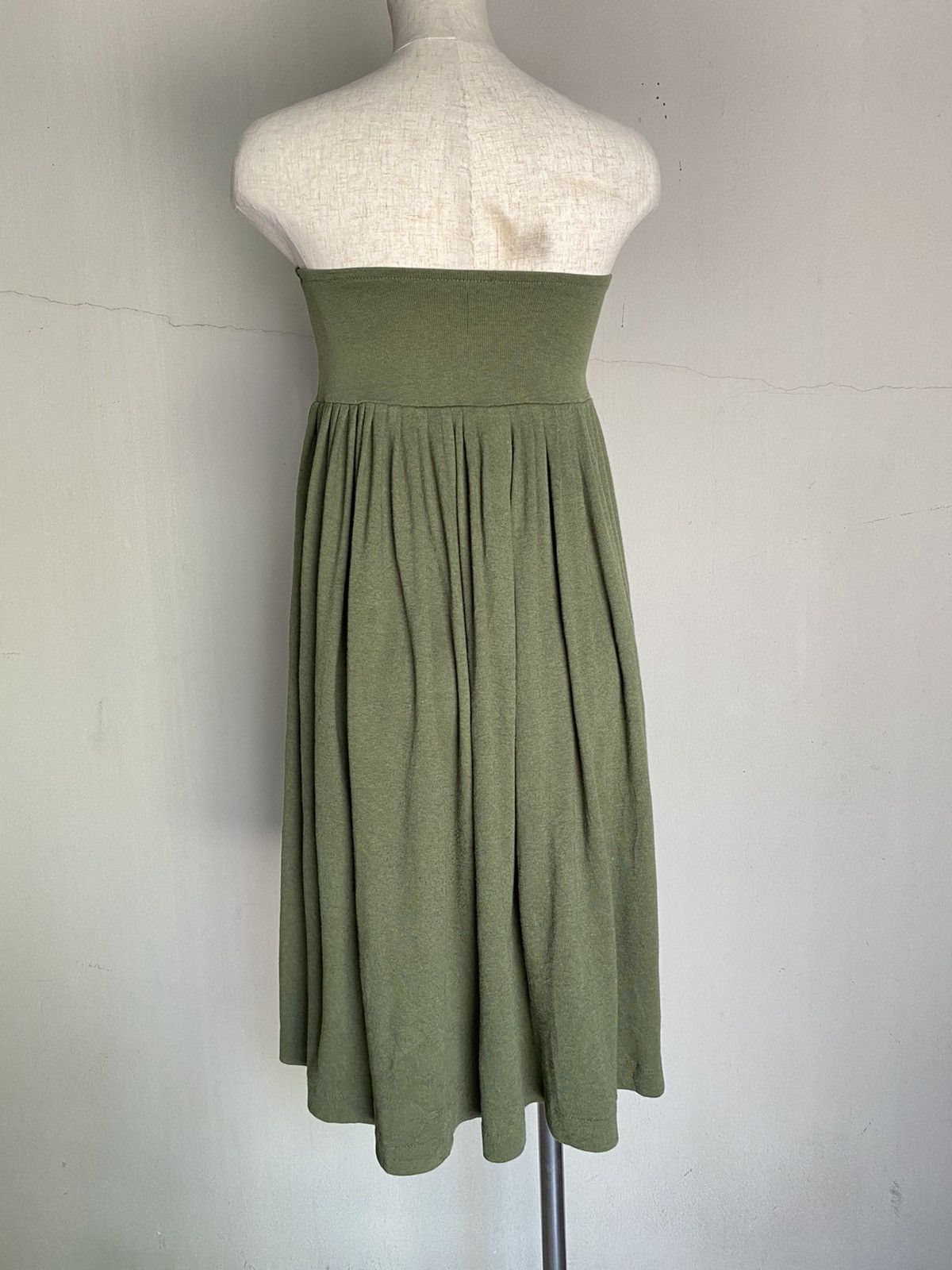 Norma Kamali NORMA KAMALI Olive Green Gathered Skirt. Size M / US 6-8 / IT 42-44 - 15 Thumbnail